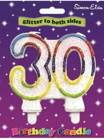 SIMON ELVIN GLITTER NUMBER CANDLE-30