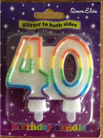 SIMON ELVIN GLITTER NUMBER CANDLE-40
