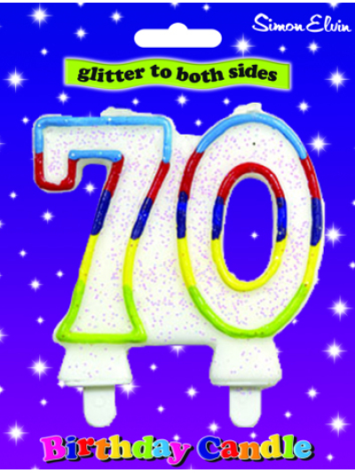 SIMON ELVIN GLITTER NUMBER CANDLE-70
