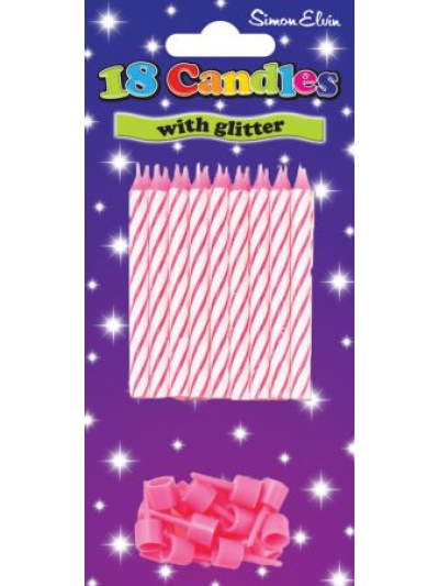 SIMON ELVIN PINK SPIRAL CANDLES 18