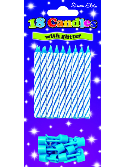 SIMON ELVIN BLUE SPIRAL CANDLES 18
