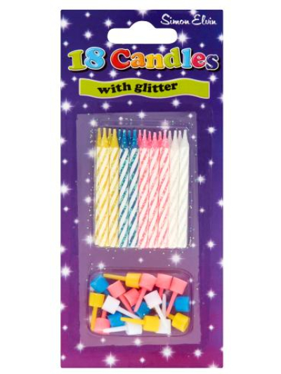 SIMON ELVIN ASST SPIRAL CANDLES 18
