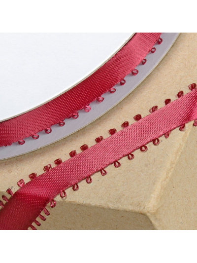 PICOT EDGE SATIN RIBBON BURG 12MMX25M