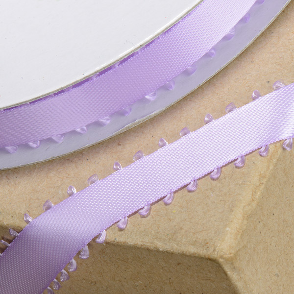 PICOT EDGE SATIN RIBBON LILAC 12MMX25M