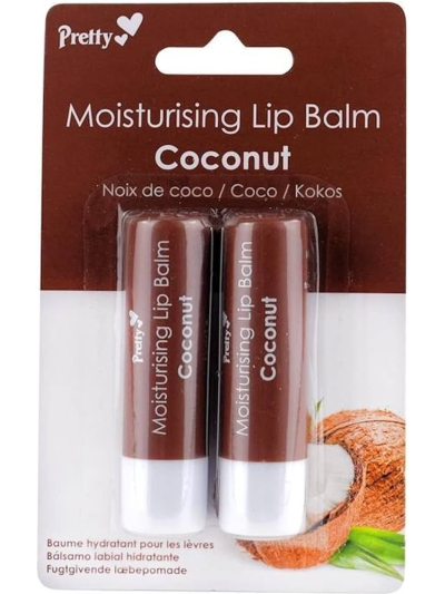 PRETTY MOISTURISING LIP BALM "COCONUT" PACK OF 12