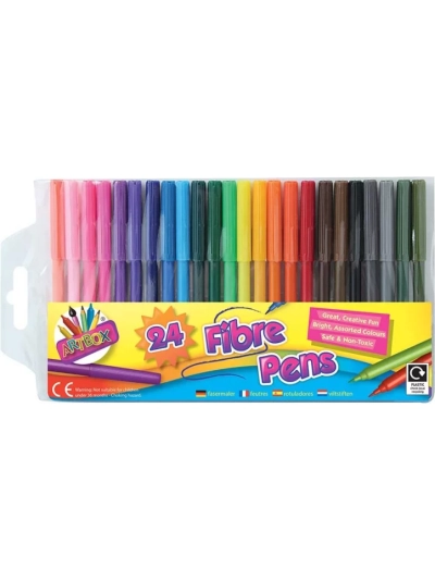 ARTBOX 24 FINE TIP FIBRE COLOURING PENS