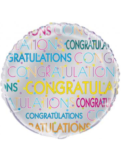 UNIQUE 18" CONGRATULATIONS FOIL BALLOON
