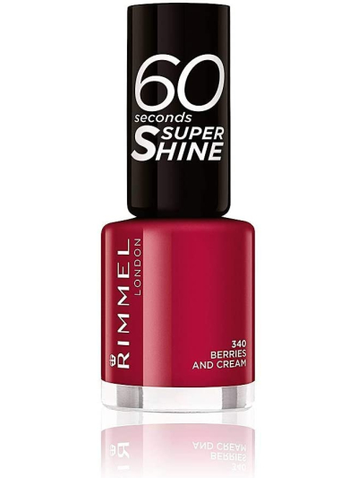 RIMMEL LONDON 60 SECONDS SUPER SHINE NAIL POLISH- 340 BERRIES AND CREAM