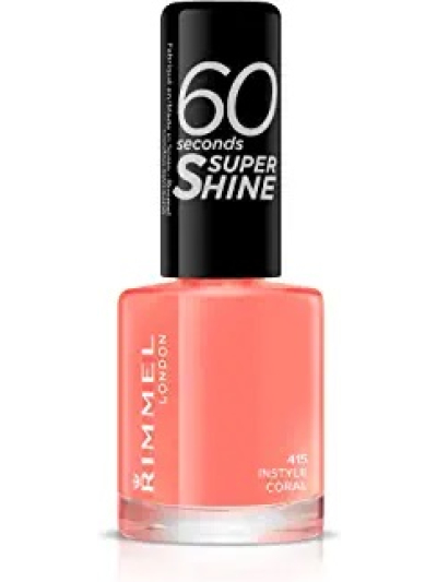 RIMMEL LONDON 60 SECONDS SUPER SHINE NAIL POLISH - 415 INSTYLE CORAL