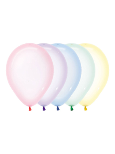 SEMPERTEX 12IN ROUND CRYSTAL PASTEL ASSORTED BALLOONS PK50