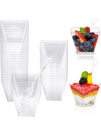MINI APPETIZERS CLEAR SQ 2.6oz PK25