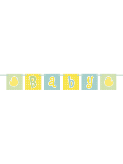 UNIQUE POLKA DOTS DUCKIES BABY SHOWER BLOCK BANNER