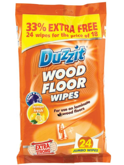 DUZZIT WOOD FLOOR WIPES 24PK