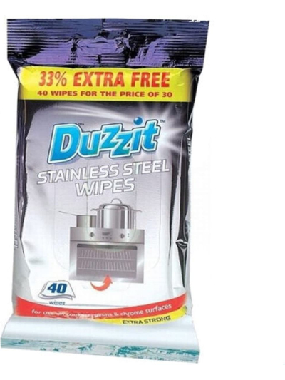 DUZZIT STAINLESS STEEL WIPES 40PK