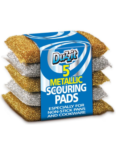 DUZZIT METALLIC SCOURING PADS 4PK