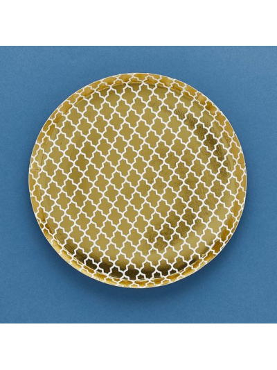 HOOTYBALLOO EID COCKTAIL PAPER PLATES GOLD PK8
