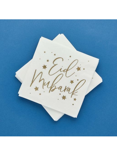 HOOTYBALLOO EID PAPER NAPKINS WITH GOLD FOILING PK16.