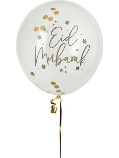 EID TISSUE CONFETTI 12IN LATEX BALLOONS PK5