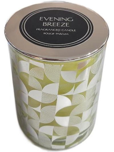 6X7CM SILVER DECAL CANDLE POT (Evening Breeze)