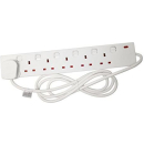 DAEWOO ELECTRICALS 6 WAY 2M EXTENSION LEAD WITH INDIVIDUALLY SWITCHED SOCKTES