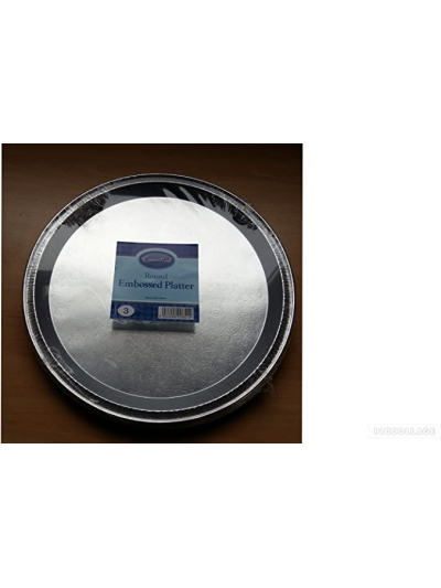 30CM ROUND EMBOSSED TRAYS PK3