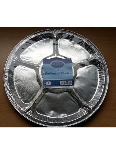 35CM LAZY SUSAN EMBOSSED PLATTER PK2