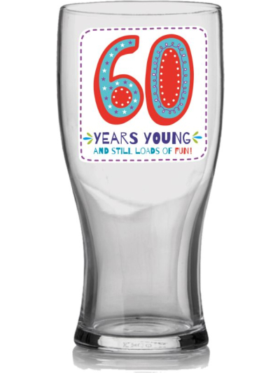VIBE 60TH PINT GLASS