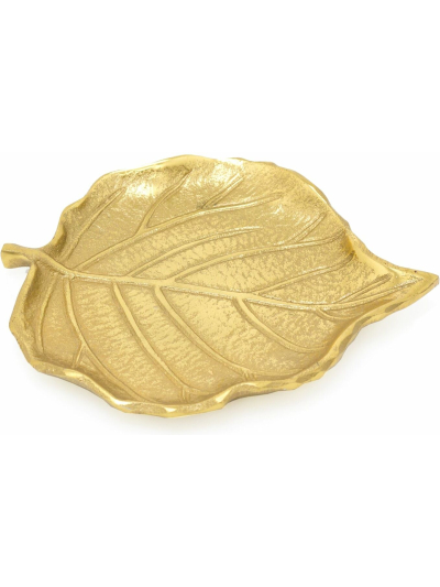 12.5X11CM GOLD LEAF TRINKET DISH