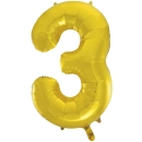 UNIQUE 34" CLASSIC GOLD FOIL NUMBER 3