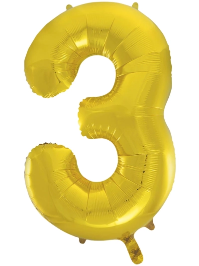 UNIQUE 34" CLASSIC GOLD FOIL NUMBER 3