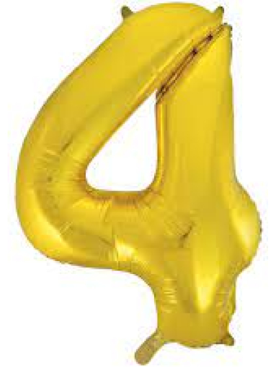 UNIQUE 34" CLASSIC GOLD FOIL NUMBER 4