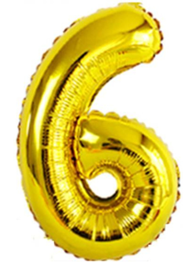 UNIQUE 34" CLASSIC GOLD FOIL NUMBER 6