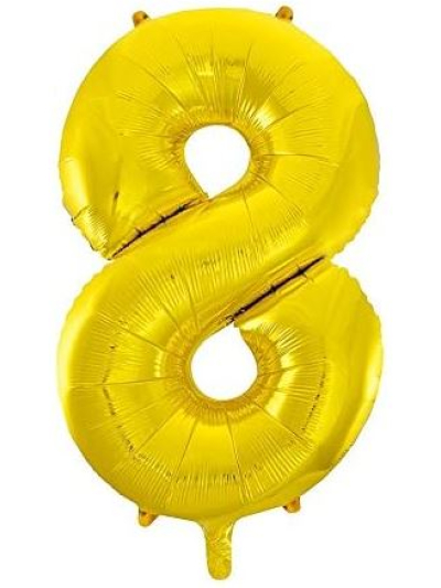 UNIQUE 34" CLASSIC GOLD FOIL NUMBER 8