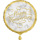 UNIQUE 18" GOLD HAPPY ANNIVERSARY FOIL BALLOON
