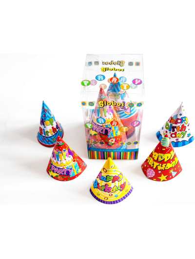 GLOBOS 60 BIRTHDAY HATS IN DISPLAY
