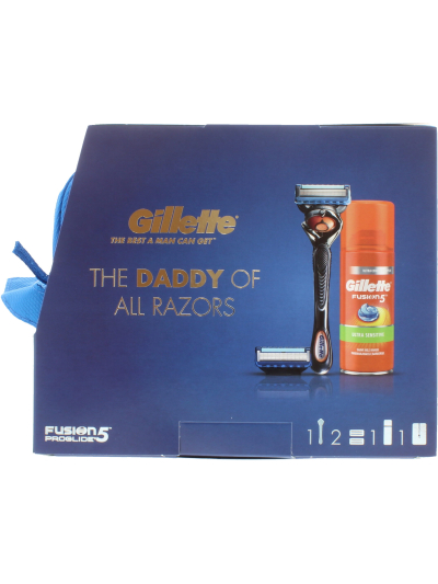 GILLETTE "THE DADDY OF ALL RAZONS " FUSION 5 PROGLIDE GIFT SET