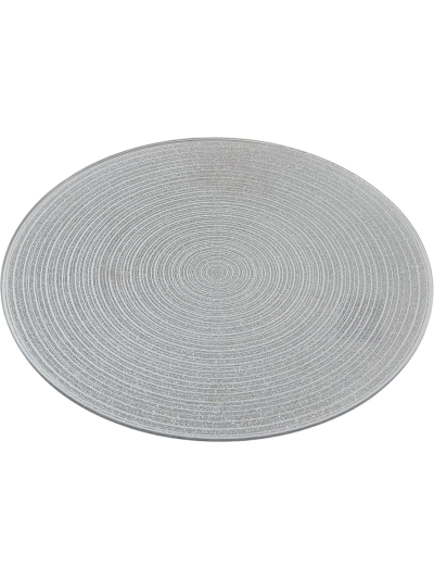 SIFCON 30CM SILVER GLITTER CANDLE PLATE