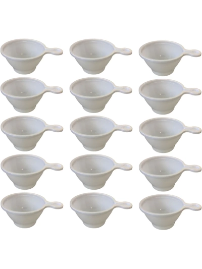 ESSENTIAL HOUSEWARES SET OF 15 DISPOSABLE COFFEE CUPS WITH HANDLE,WHITE