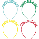 UNIQUE CHEERFUL HAPPY BIRTHDAY HEADBAND ASST PK4