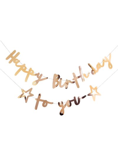 GOLD HAPPY BDAY TO YOU BANNER