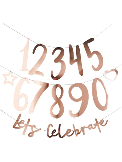 ROSE GOLD CREATE YOUR OWN BDAY BANNER