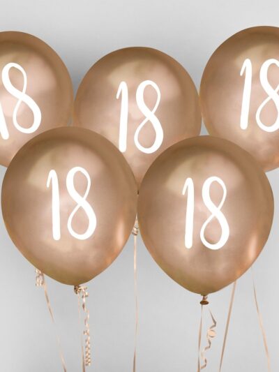 GOLD 12" BALLOON AGE 18 5PK