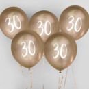 GOLD 12" BALLOON AGE 30 5PK
