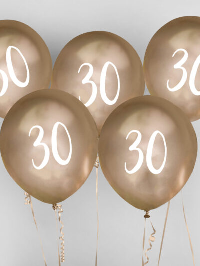 GOLD 12" BALLOON AGE 30 5PK