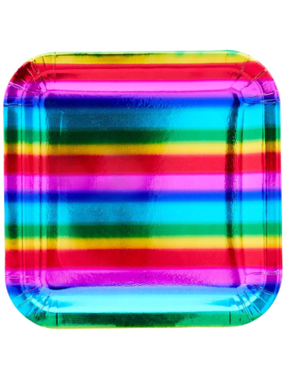RAINBOW 9" PAPER PLATES PK10