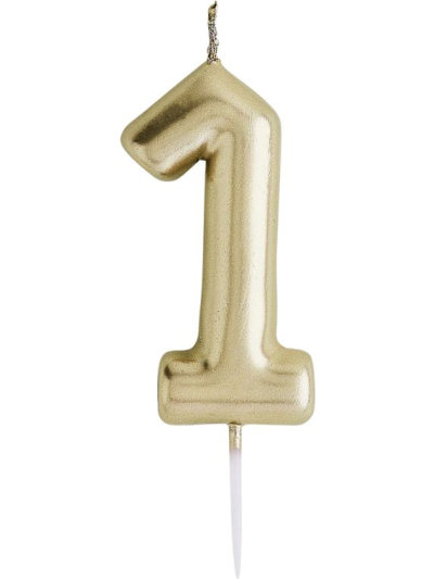 HOOTYBALLOO GOLD "1" CANDLE