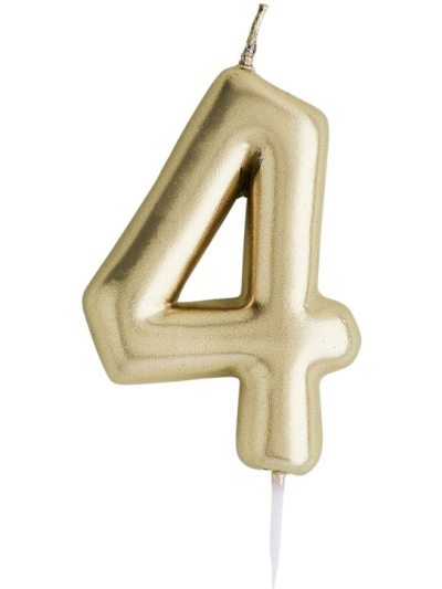 HOOTYBALLOO GOLD "4" CANDLE