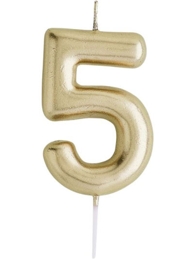 HOOTYBALLOO GOLD "5" CANDLE