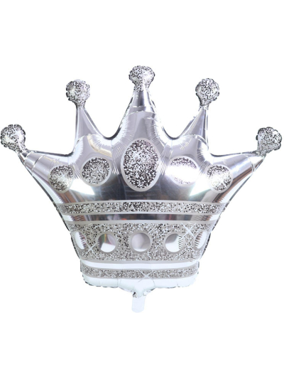 SILVER CROWN 35IN FOIL BALLOON