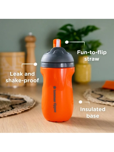 T.TIPPEE ORANGE STRAW TODDLER TUMBLER